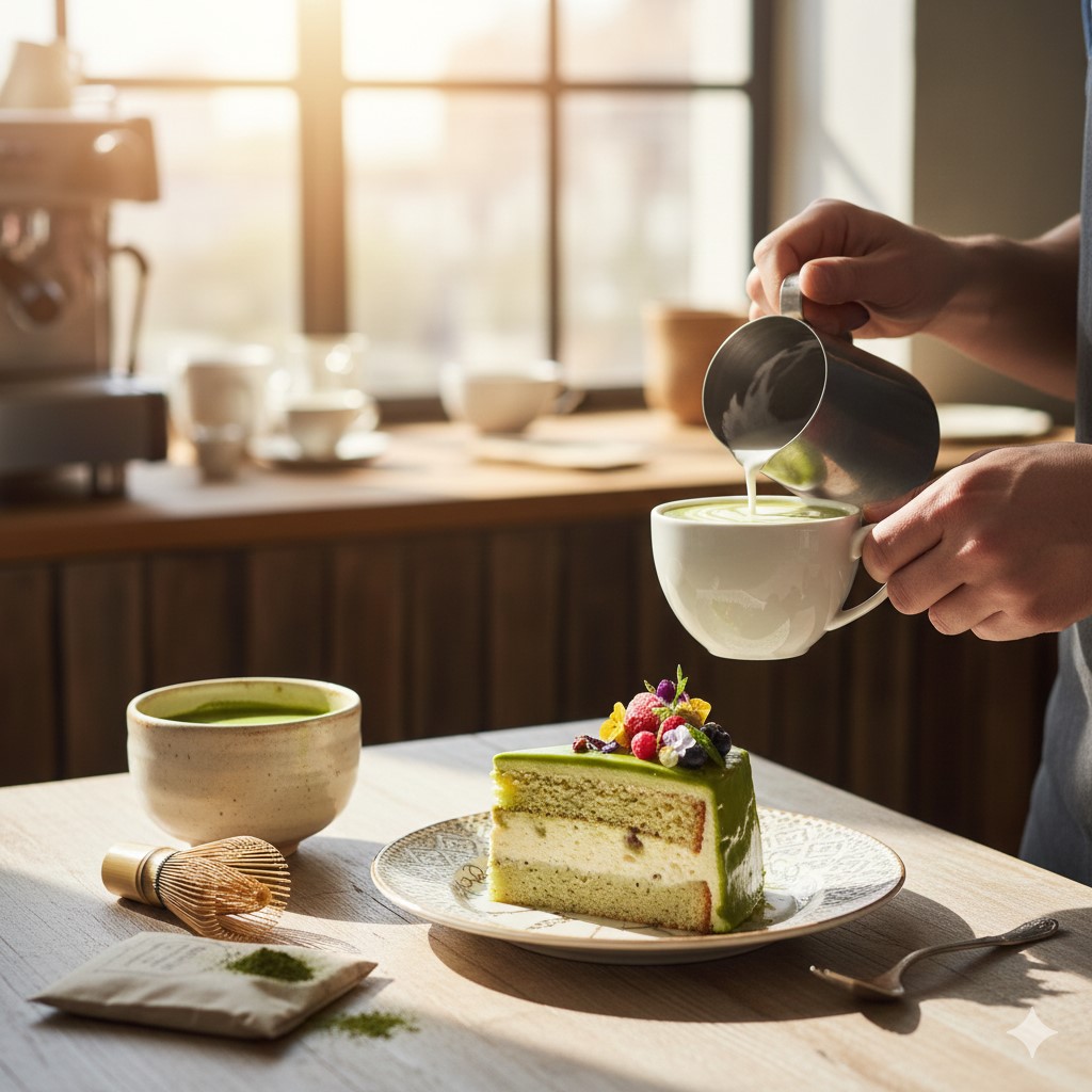 Eleganckie ciasto matcha